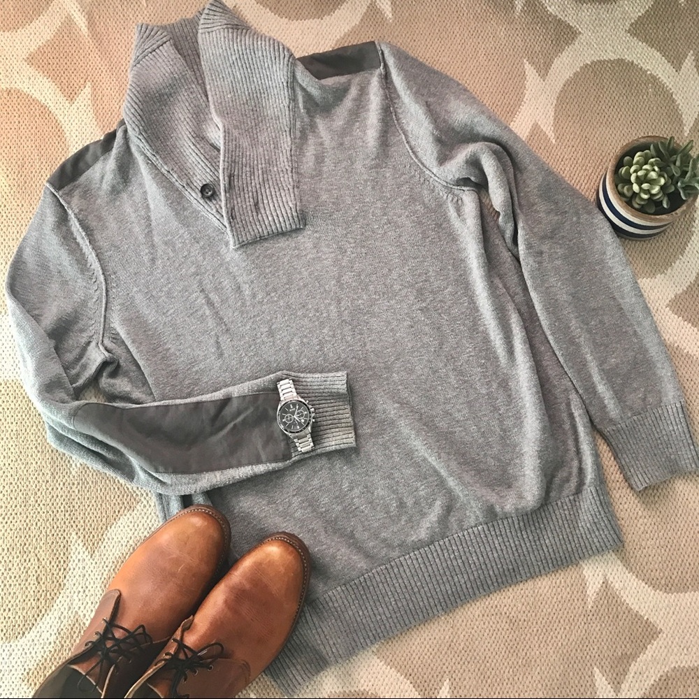 NWOT Banana Republic Light grey shawl collar sweater ✨ - Picture 1 of 4